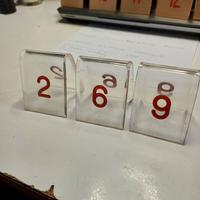 set 3 pz segnalino numero tavolo in plexiglass