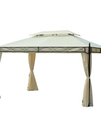 Gazebo 3X4 con doppio tetto e tende laterali.