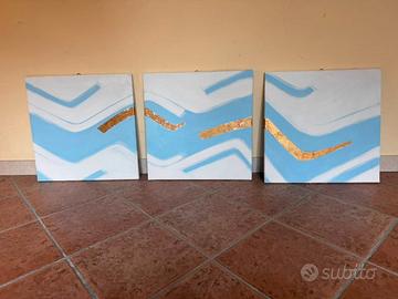 Quadro Trittico moderno composto da 3 tele 50x50 c