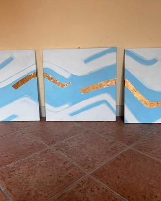 Quadro Trittico moderno composto da 3 tele 50x50 c