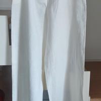 pantaloni donna bianchi lino 