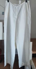 pantaloni donna bianchi lino 