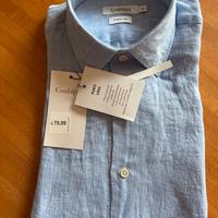 Camicia lino azzurra nuova
