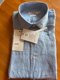 Camicia lino azzurra nuova
