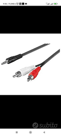 2 Adattatori Cavo Audio AUX,Jack a RCA