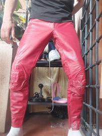 pantaloni in pelle moto tg s