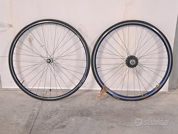 coppia cerchi bici bianchi