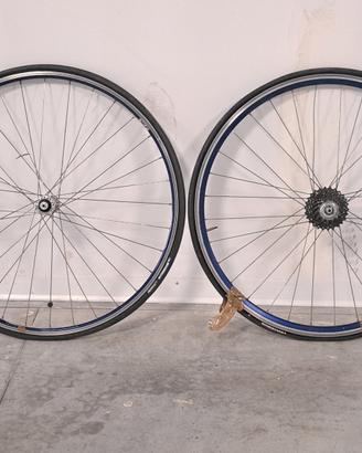 coppia cerchi bici bianchi