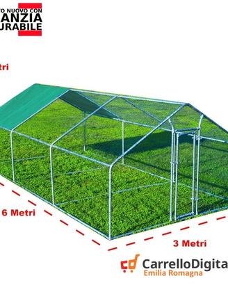 Gabbia Galline 3x6m x 2mH-18mq - Verde