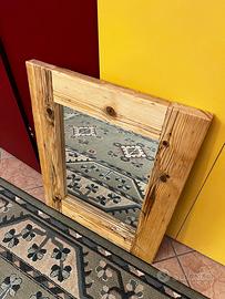 Specchiera rustica in legno massello