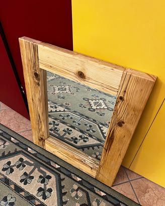 Specchiera rustica in legno massello