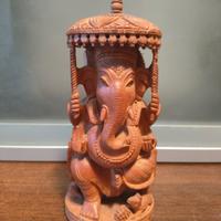Statua antica Ganesh legno 