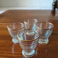 Bicchieri da liquore in vetro con rifinitura oro 