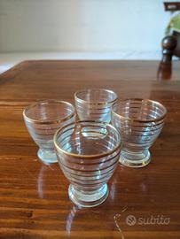 Bicchieri da liquore in vetro con rifinitura oro 