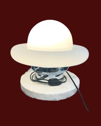 LAMPADA SPACE-AGE UFO IN ACCIAO MARMO E VETRO OPAL