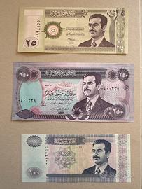 Dinari Iraq Saddam Hissein banconota fior stampa