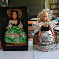 2  bamboline SOUVENIRE D'ITALY  LUCCA E BERGAMO