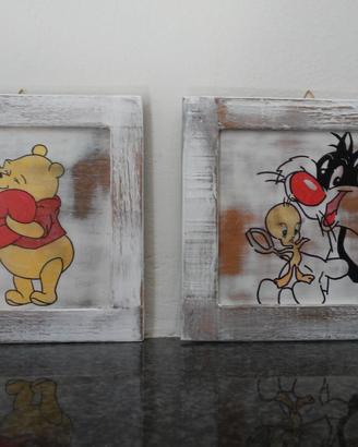 targa in legno quadretti dipinti a mano