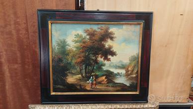 Quadro paesaggio olio su tela primi 900' .