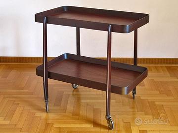 Carrello di servizio in mogano, Anni 70