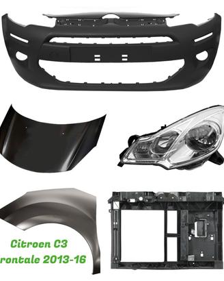 Citroen C3 cofano frontale kit airbag fanale 14>17
