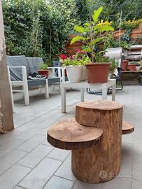 Porta vaso in legno grezzo