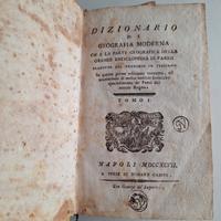 Antico 1798 Dizionario di geografia moderna
