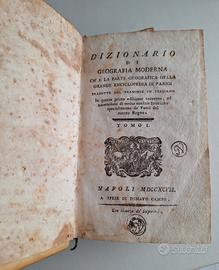 Antico 1798 Dizionario di geografia moderna