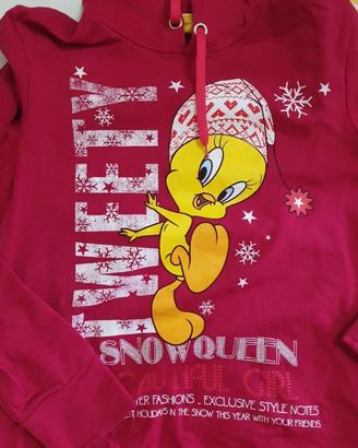 Felpa con cappuccio Tweety Looney Tunes - Tg M