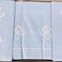 Lenzuola felpate 2P matrimoniali AZZURRO + applica
