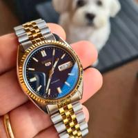 Seiko 5 SNXS77 MOD Datejust Jubilee ghiera oro