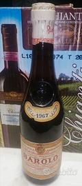 Bottiglia vino barolo 1967