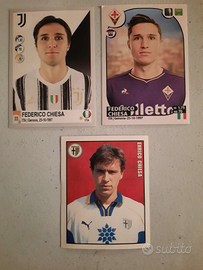 Tris di figurine di Federico Chiesa e papa' Enrico