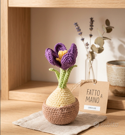 Crocus all'uncinetto fatto a mano con bulbo – Pian