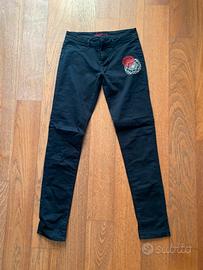 Jeans donna Desigual neri con ricamo