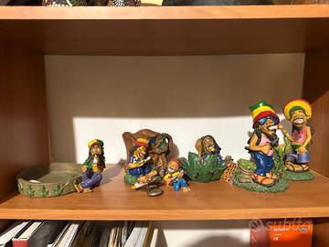 Lotto statuette Rasta Reggae in resina
