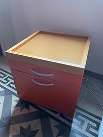 Comodino/cassettiera con rotelle