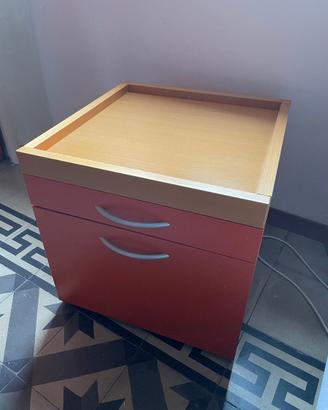 Comodino/cassettiera con rotelle