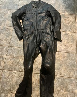 Tuta moto pelle vintage Strobl Walter tg M