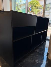 Bancone cassa nero per negozio – 150x60x90 cm