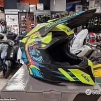 AIROH Casco Cross Wraaap - Cyber - Yellow