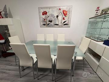 TAVOLO MODERNO CON 8 SEDIE