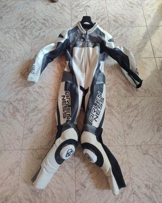 Tuta Arlen ness in pelle bianca e nera tg. 56