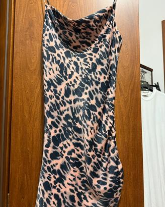 Vestito estivo corto a fantasia rosa e blu