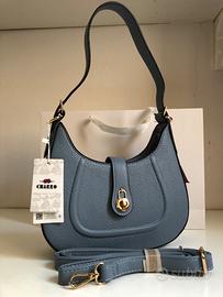 Splendida borsa a spalla, colore blu avio
