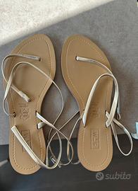 Scarpe estive: sandali color oro come nuovi n. 39