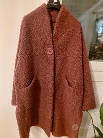 Cappotto teddy donna rosa antico