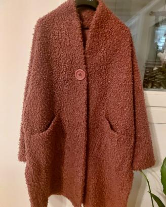 Cappotto teddy donna rosa antico