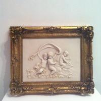 Quadro in bassorilievo, cornice gold