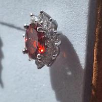 orecchini in argento s925 con zirconi rosso rubino